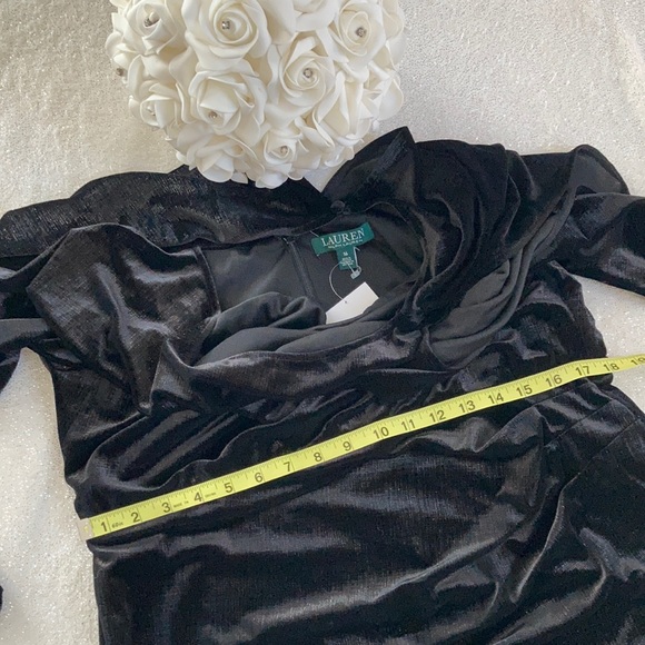 ❤️🔥 NWT Ralph Lauren Velvet Split Sleeve Cocktail Dress - Picture 16 of 16